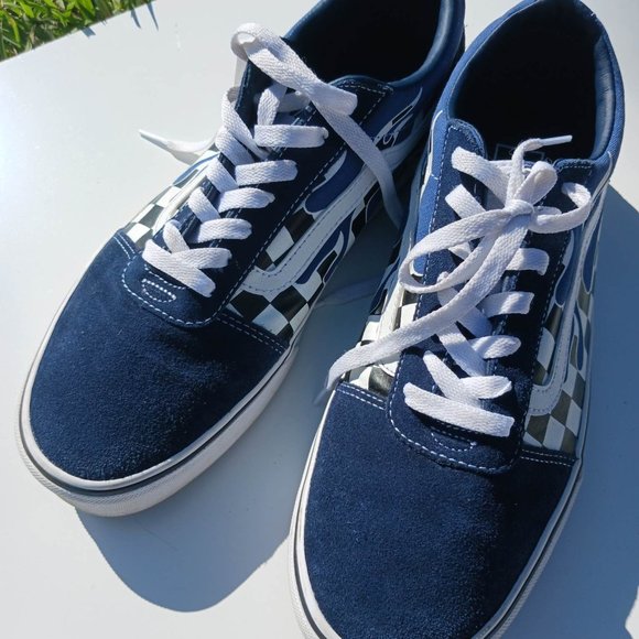 Vans blue men's size 11 skater shoes checkered - Picture 6 of 12